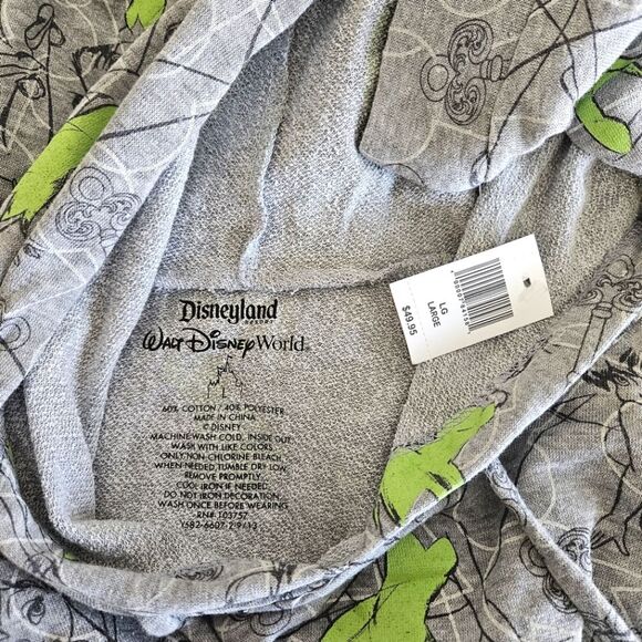 NWT Disney Parks | Tinkerbell Allover Graphic Print Hood Top, Womens Large - Picture 5 of 6